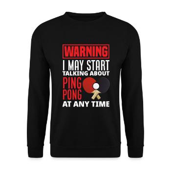 Fun Table Tennis Gift - Unisex Sweatshirt - black - Front - Alina (178cm) & Michal (187cm)