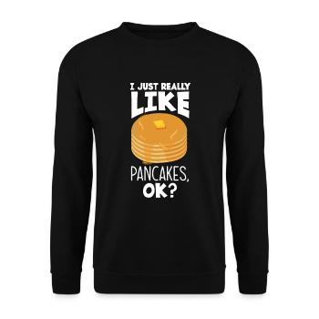 Funny Pancake Pancakes Gift - Unisex Sweatshirt - black - Front - Alina (178cm) & Michal (187cm)