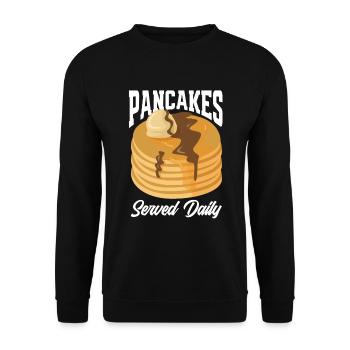 Funny Pancake Pancakes Gift - Unisex Sweatshirt - black - Front - Alina (178cm) & Michal (187cm)