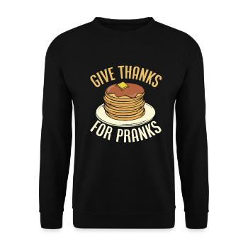 Funny Pancake Pancakes Gift - Unisex Sweatshirt - black - Front - Alina (178cm) & Michal (187cm)
