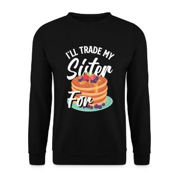 Funny Pancake Pancakes Gift - Unisex Sweatshirt - black - Front - Alina (178cm) & Michal (187cm)