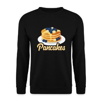 Funny Pancake Pancakes Gift - Unisex Sweatshirt - black - Front - Alina (178cm) & Michal (187cm)