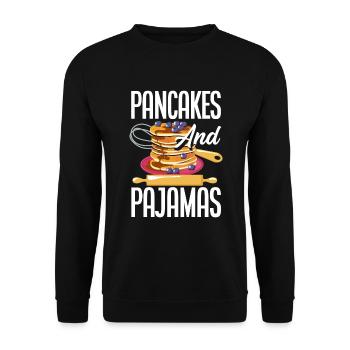 Funny Pancake Pancakes Gift - Unisex Sweatshirt - black - Front - Alina (178cm) & Michal (187cm)
