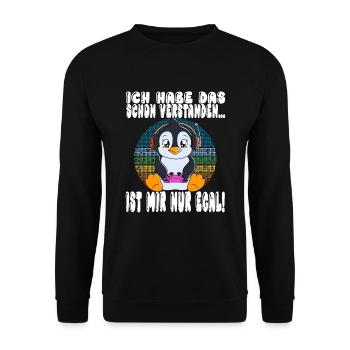 Ich Habe Das Schon Verstanden Ist Mir Nur Egal - Unisex Pullover - Schwarz - Vorne - Alina (178cm) & Michal (187cm)