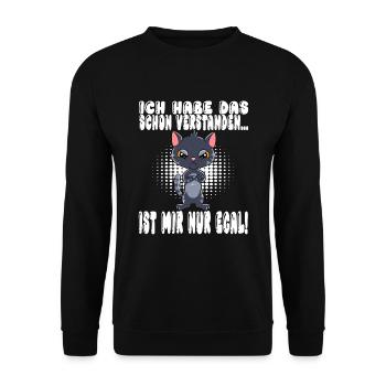 Ich Habe Das Schon Verstanden Ist Mir Nur Egal - Unisex Pullover - Schwarz - Vorne - Alina (178cm) & Michal (187cm)