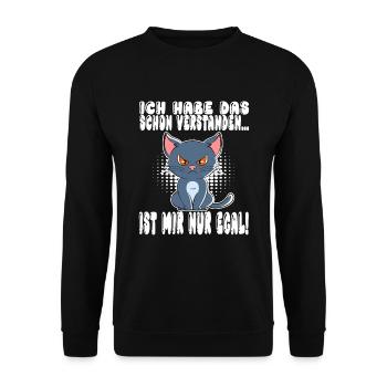 Ich Habe Das Schon Verstanden Ist Mir Nur Egal - Unisex Pullover - Schwarz - Vorne - Alina (178cm) & Michal (187cm)