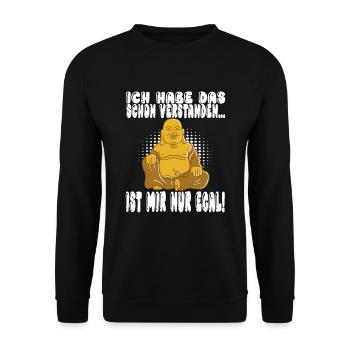 Ich Habe Das Schon Verstanden Ist Mir Nur Egal - Unisex Pullover - Schwarz - Vorne - Alina (178cm) & Michal (187cm)
