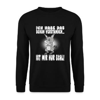 Ich Habe Das Schon Verstanden Ist Mir Nur Egal - Unisex Pullover - Schwarz - Vorne - Alina (178cm) & Michal (187cm)