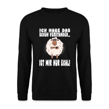 Ich Habe Das Schon Verstanden Ist Mir Nur Egal - Unisex Pullover - Schwarz - Vorne - Alina (178cm) & Michal (187cm)