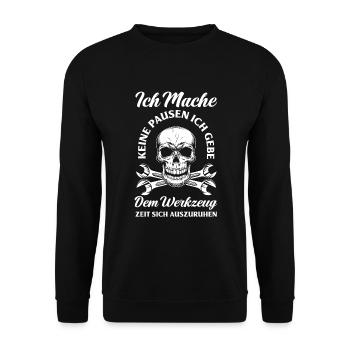 Lustiges Mechaniker Automechaniker KFZ Mechaniker - Unisex Pullover - Schwarz - Vorne - Alina (178cm) & Michal (187cm)