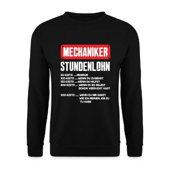 Lustiges Mechaniker Geschenk - Unisex Pullover - Schwarz - Vorne - Alina (178cm) & Michal (187cm)