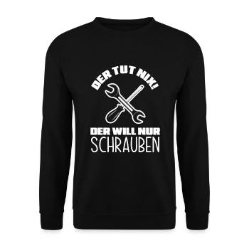 Lustiges Mechaniker Automechaniker KFZ Mechaniker - Unisex Pullover - Schwarz - Vorne - Alina (178cm) & Michal (187cm)