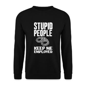 Gardien de prison Agent correctionnel - Sweat-shirt Unisexe - noir - Devant - Alina (178cm) & Michal (187cm)