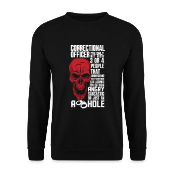 Gardien de prison Agent correctionnel - Sweat-shirt Unisexe - noir - Devant - Alina (178cm) & Michal (187cm)