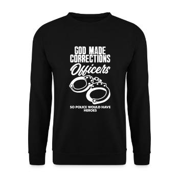 Gardien de prison Agent correctionnel - Sweat-shirt Unisexe - noir - Devant - Alina (178cm) & Michal (187cm)