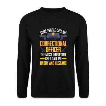 Gardien de prison Agent correctionnel - Sweat-shirt Unisexe - noir - Devant - Alina (178cm) & Michal (187cm)