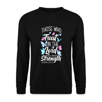 Jesus Christ Christ Religion Religious - Unisex Sweatshirt - black - Front - Alina (178cm) & Michal (187cm)
