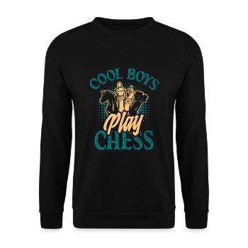 Funny Chess Player Chess Player Gift - Unisex Sweatshirt - black - Front - Alina (178cm) & Michal (187cm)