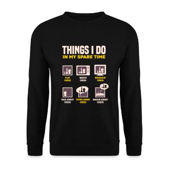 Funny Chess Player Chess Player Gift - Unisex Sweatshirt - black - Front - Alina (178cm) & Michal (187cm)