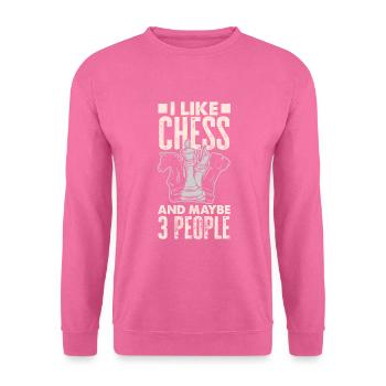 Lustiges Schach Spieler Schachspieler Geschenk - Unisex Pullover - Pink - Vorne