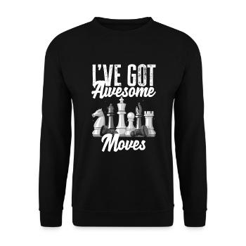 Drôle de joueur d’échecs Cadeau de joueur d’échecs - Sweat-shirt Unisexe - noir - Devant - Alina (178cm) & Michal (187cm)