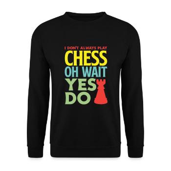 Funny Chess Player Chess Player Gift - Unisex Sweatshirt - black - Front - Alina (178cm) & Michal (187cm)
