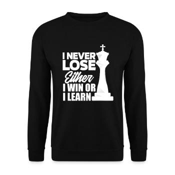 Funny Chess Player Chess Player Gift - Unisex Sweatshirt - black - Front - Alina (178cm) & Michal (187cm)