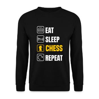 Funny Chess Player Chess Player Gift - Unisex Sweatshirt - black - Front - Alina (178cm) & Michal (187cm)
