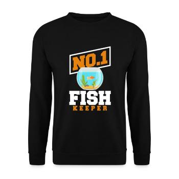 Lustiges Aquarist Aquarianer Aquarium Geschenk - Unisex Pullover - Schwarz - Vorne - Alina (178cm) & Michal (187cm)