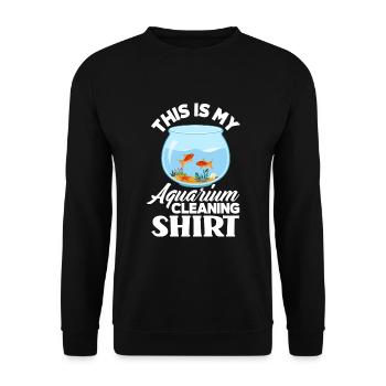 Lustiges Aquarist Aquarianer Aquarium Geschenk - Unisex Pullover - Schwarz - Vorne - Alina (178cm) & Michal (187cm)