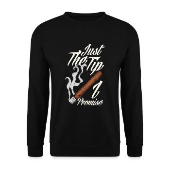 Lustiges Zigarre Rauchen Zigarrenraucher Geschenk - Unisex Pullover - Schwarz - Vorne - Alina (178cm) & Michal (187cm)