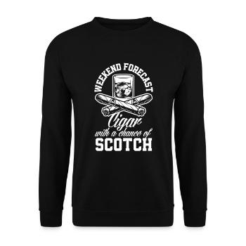Cigar and Scotch Cigar Smoker Gift - Unisex Sweatshirt - black - Front - Alina (178cm) & Michal (187cm)