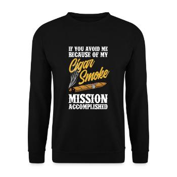 Lustiges Zigarre Rauchen Zigarrenraucher Geschenk - Unisex Pullover - Schwarz - Vorne - Alina (178cm) & Michal (187cm)