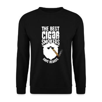 Zigarre Und Bart Zigarrenraucher Geschenk - Unisex Pullover - Schwarz - Vorne - Alina (178cm) & Michal (187cm)