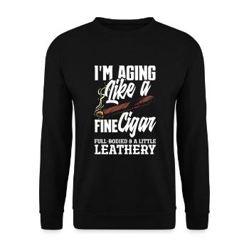 Lustiges Zigarre Rauchen Zigarrenraucher Geschenk - Unisex Pullover - Schwarz - Vorne - Alina (178cm) & Michal (187cm)