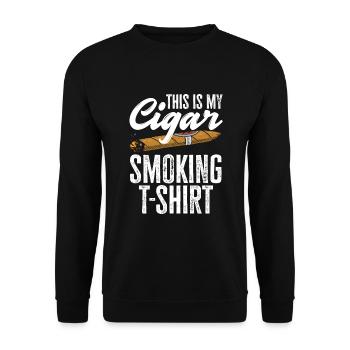 Lustiges Zigarre Rauchen Zigarrenraucher Geschenk - Unisex Pullover - Schwarz - Vorne - Alina (178cm) & Michal (187cm)