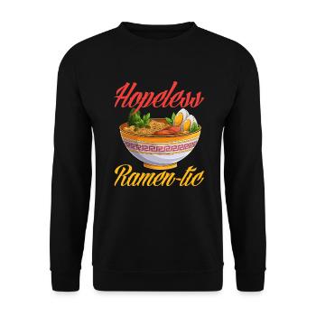 Lustiges Ramen Geschenk - Unisex Pullover - Schwarz - Vorne - Alina (178cm) & Michal (187cm)