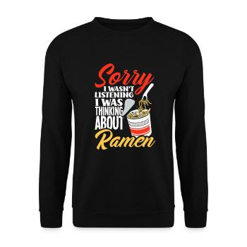 Lustiges Ramen Geschenk - Unisex Pullover - Schwarz - Vorne - Alina (178cm) & Michal (187cm)
