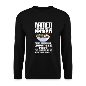 Lustiges Ramen Liebhaber Geschenk - Unisex Pullover - Schwarz - Vorne - Alina (178cm) & Michal (187cm)