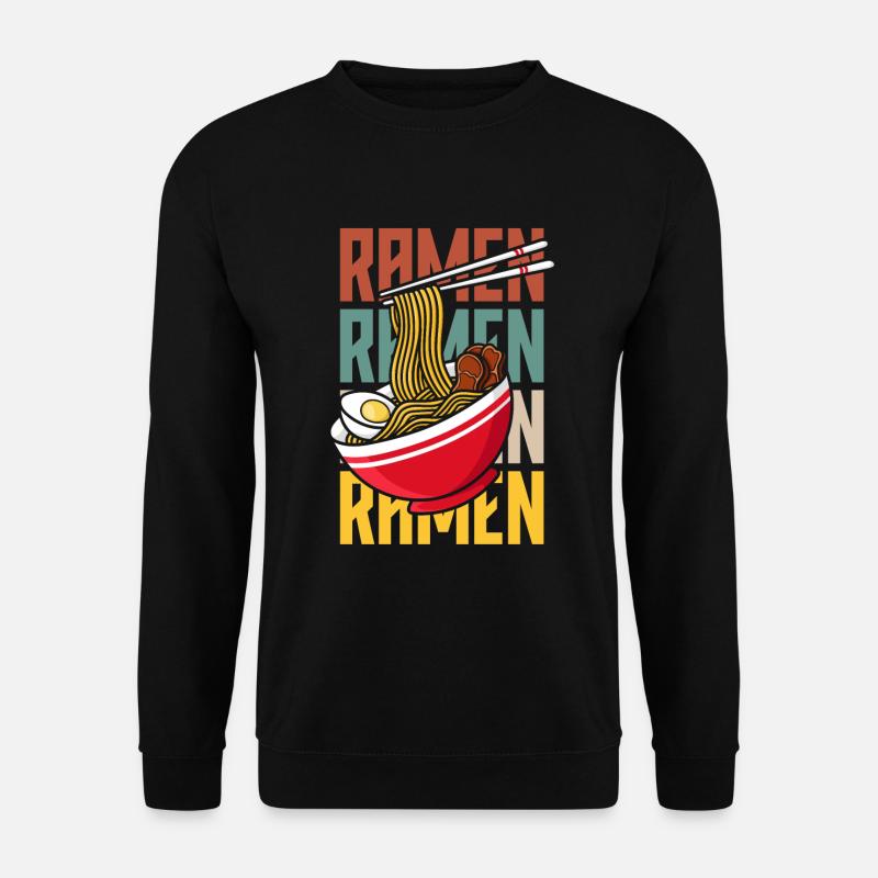 Retro Ramen Liebhaber Geschenk - Unisex Pullover - Schwarz
