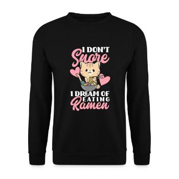 Lustiges Ramen Liebhaber Geschenk - Unisex Pullover - Schwarz - Vorne - Alina (178cm) & Michal (187cm)
