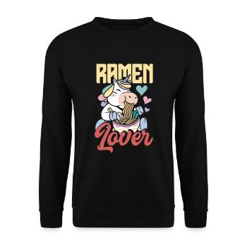 Lustiges Ramen Liebhaber Geschenk - Unisex Pullover - Schwarz - Vorne - Alina (178cm) & Michal (187cm)
