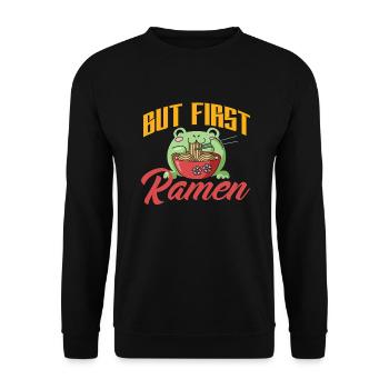 Lustiges Ramen Liebhaber Geschenk - Unisex Pullover - Schwarz - Vorne - Alina (178cm) & Michal (187cm)