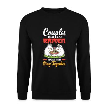 Amateurs de ramen de la Saint-Valentin - Sweat-shirt Unisexe - noir - Devant - Alina (178cm) & Michal (187cm)