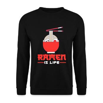 Lustiges Ramen Liebhaber Geschenk - Unisex Pullover - Schwarz - Vorne - Alina (178cm) & Michal (187cm)