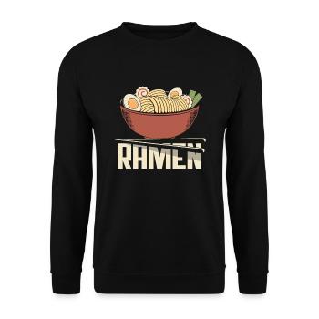 Lustiges Ramen Geschenk - Unisex Pullover - Schwarz - Vorne - Alina (178cm) & Michal (187cm)
