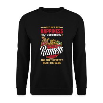 Lustiges Ramen Liebhaber Geschenk - Unisex Pullover - Schwarz - Vorne - Alina (178cm) & Michal (187cm)