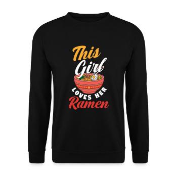 Dieses Mädchen Liebt Ihr Ramen - Unisex Pullover - Schwarz - Vorne - Alina (178cm) & Michal (187cm)