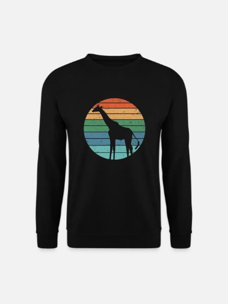 Retro Giraffe Funny Giraffe Gift - Unisex Sweatshirt - black