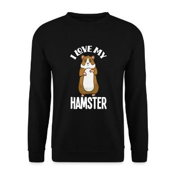 I love my hamster - Unisex Sweatshirt - black - Front - Alina (178cm) & Michal (187cm)